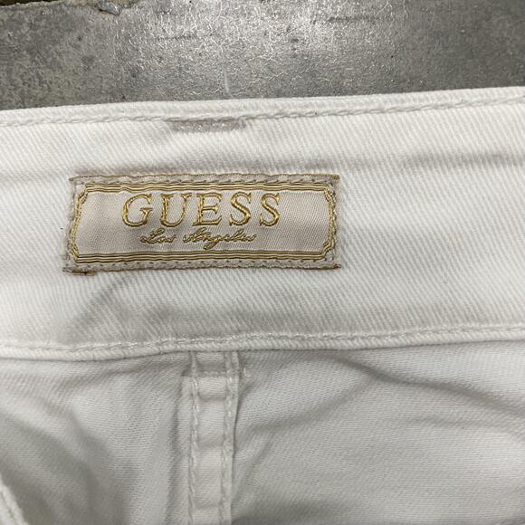 Guess Jeans Womens 29 White Daredevil Boot Bootcut Rhinestone Stretch Denim - Picture 3 of 11